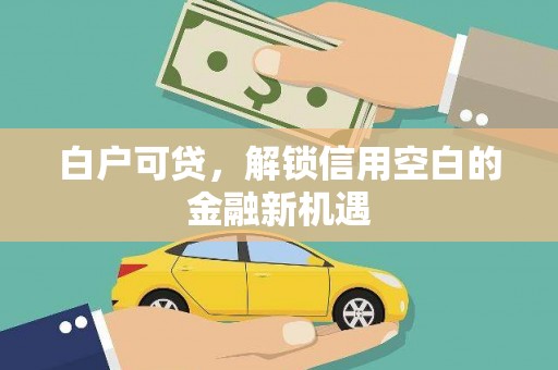 国姓白户可贷，解锁信用空白的金融新机遇