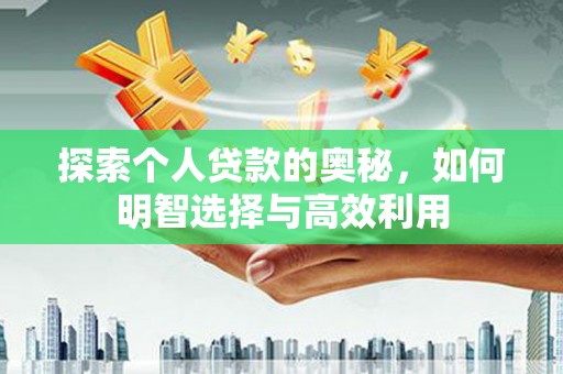 国姓探索个人贷款的奥秘，如何明智选择与高效利用