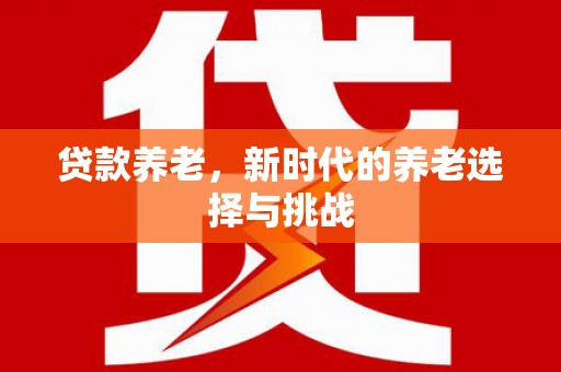 国姓贷款养老，新时代的养老选择与挑战