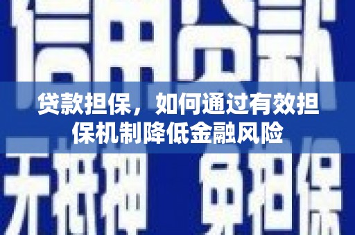 国姓贷款担保，如何通过有效担保机制降低金融风险