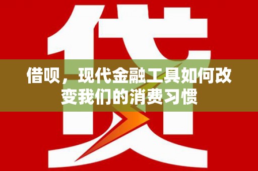 国姓借呗，现代金融工具如何改变我们的消费习惯