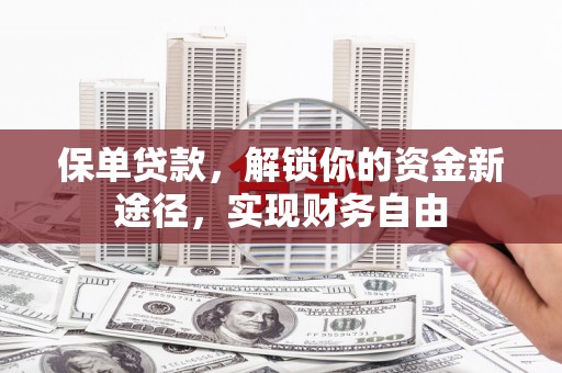 国姓保单贷款，解锁你的资金新途径，实现财务自由