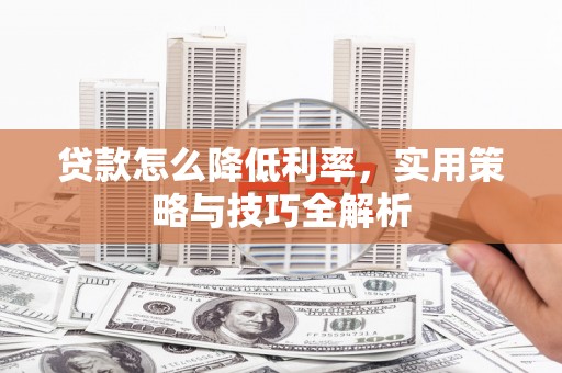 国姓贷款怎么降低利率，实用策略与技巧全解析